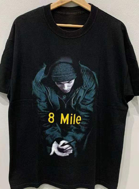 Eminem阿姆8英里8 Mile hiphop说唱嘻哈暗黑痞帅短袖男女质感T恤