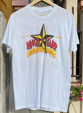 Ringo Starr白色乐队美式摇滚vintage复古嘻哈潮流短袖男女T恤棉