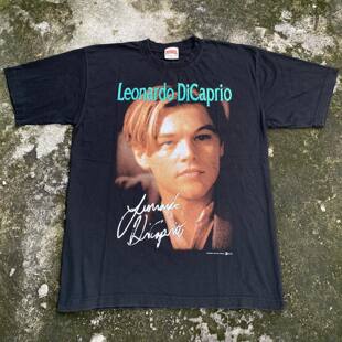 莱昂纳多迪卡普里奥复古做旧印花短袖T恤美式vintage古着潮牌半袖