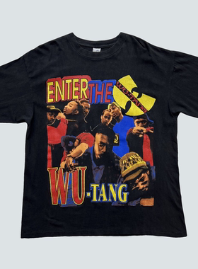 Enter the Wu-Tang武当帮字母创意嘻哈美式复古印花纯棉短袖T恤