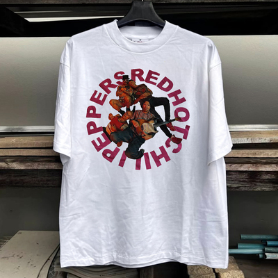 Red Hot Chili Peppers红辣椒乐队美式复古摇滚风短袖T恤纯棉潮牌