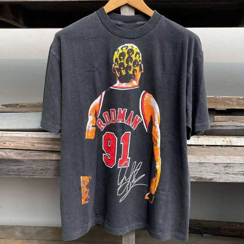 短袖T恤vintage复古男女罗德曼