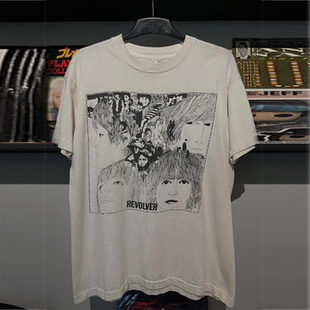 The Beatles披头士乐队复古摇滚插画印花vintage古着潮牌短袖T恤