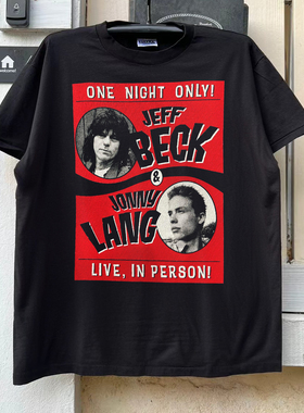 Jeff Beck与Jonny Lang美式复古巡演半袖趣味哥特风潮牌短袖T恤