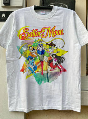 Sailor Moon美少女战士阿美咔叽潮牌短袖T恤vintage古着情侣半袖