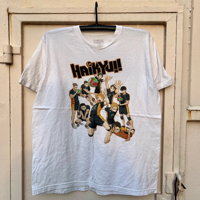HAIKYUU排球少年日系动漫休闲风vintage古着字母创意潮牌短袖T恤