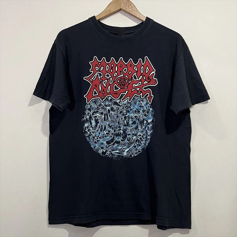 短袖T恤暗黑风男女病态天使乐队
