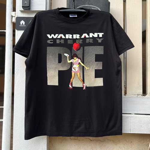 Cherry Pie Warrant 乐队简约百搭学院风oversize复古短袖T恤