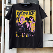 复古OS风宽松vintage古着潮牌短袖 Sex Pistols乐队插画美式 T恤
