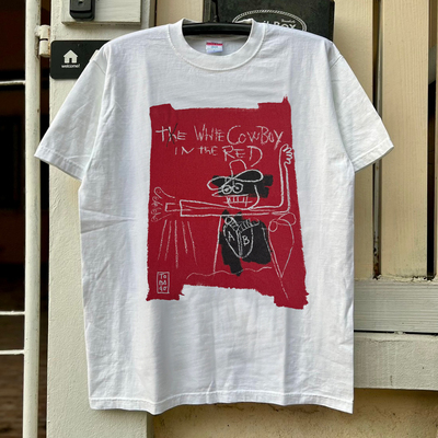 The White Cowboy in the Red手绘涂鸦下半身失踪oversize短袖T恤