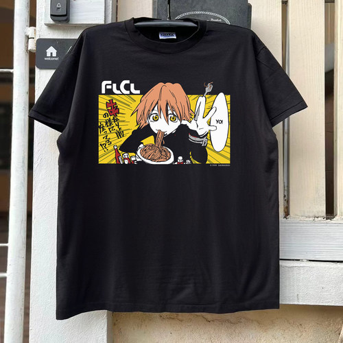 FLCL特别的她动画主题周边半袖日系复古动画oversize纯棉短袖T恤