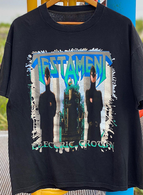 Testament圣约乐队欧美金属摇滚硬汉风vintage复古短袖男女T恤棉