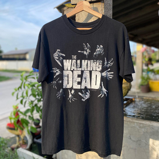 The Walking Dead美式暗黑风oversize古着感短袖街头男女宽松T恤