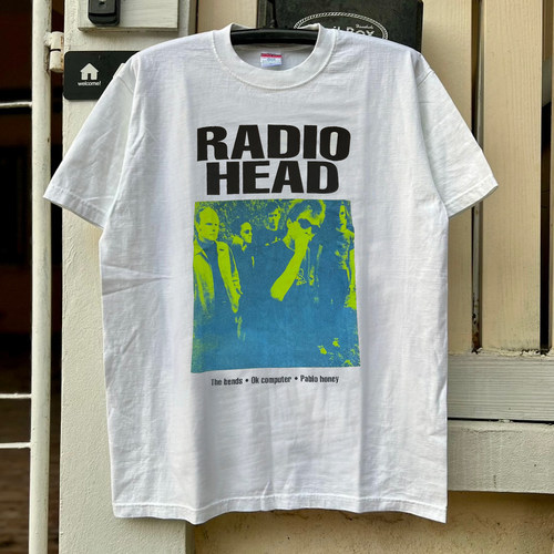 Radiohead乐队vintage古着另类摇滚风休闲百搭chic嘻哈短袖T恤