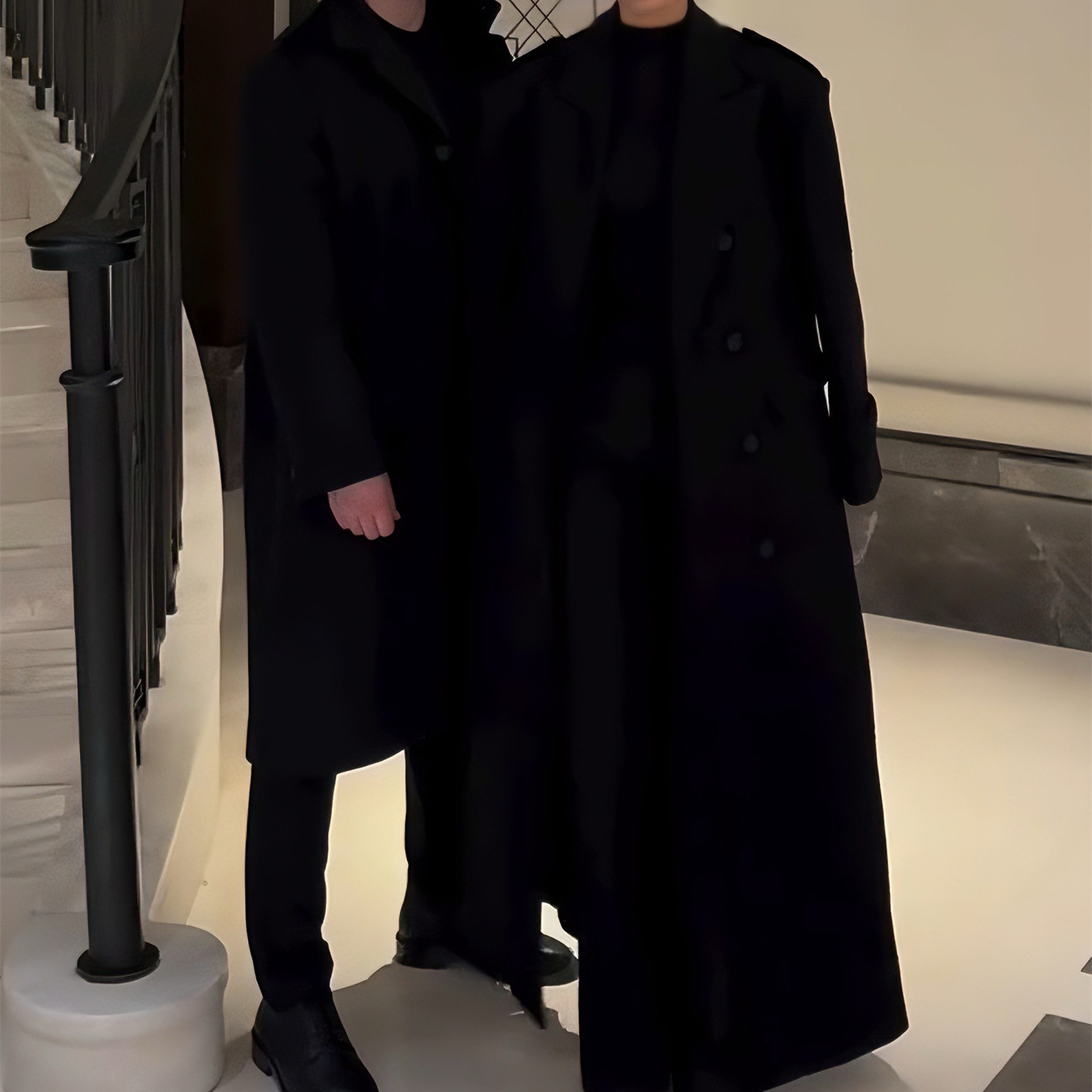 黑色毛呢大衣女高个子冬季新款韩版加厚加长款正肩赫本风超长外套