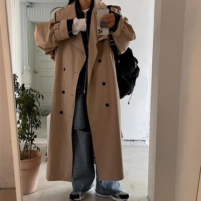 高个子加长款赫本风外套女