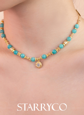 天河明月天河石项链天然晶石手链多用高级感叠戴百搭项链