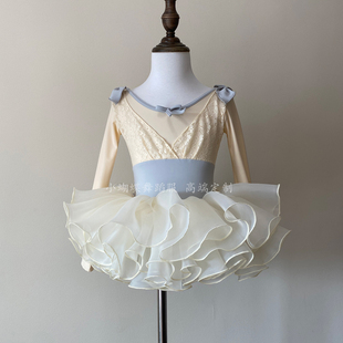 舞蹈服儿童女长袖秋冬装中国舞小女孩体操练功服艺考芭蕾舞台服装