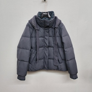 毛线可拆帽短款 羽绒服时尚 女士羽绒保暖外套 冬季 MJ25B809商场同款