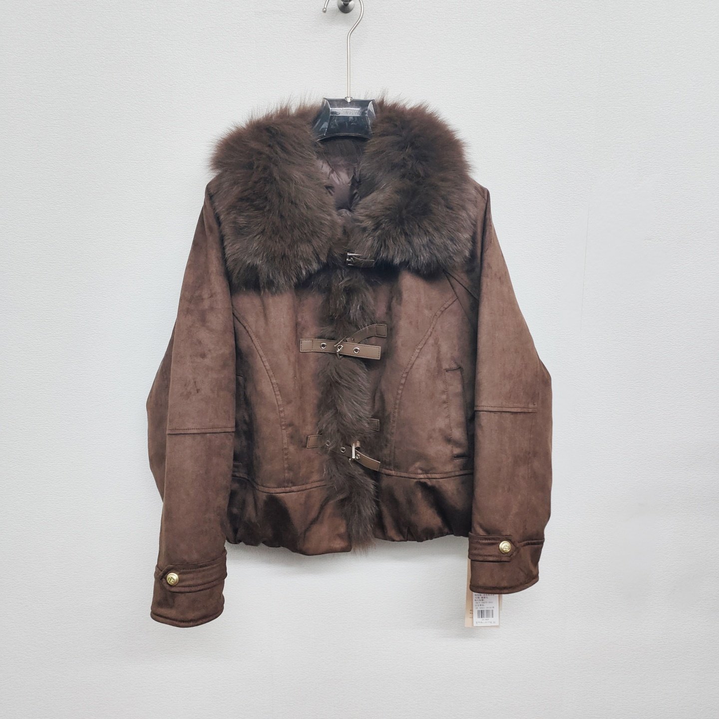 JX25A69狐狸毛领鹿皮90白鸭绒冬款外套2025高端轻奢风女款羽绒服