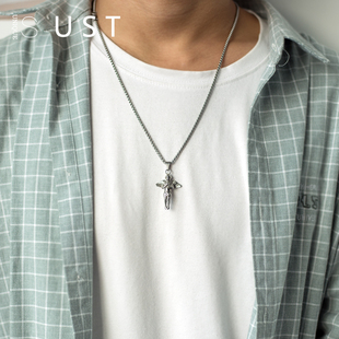 潮牌钛钢小天使吊坠项链ins男士 嘻哈钛钢情侣项链复古原创小众酷