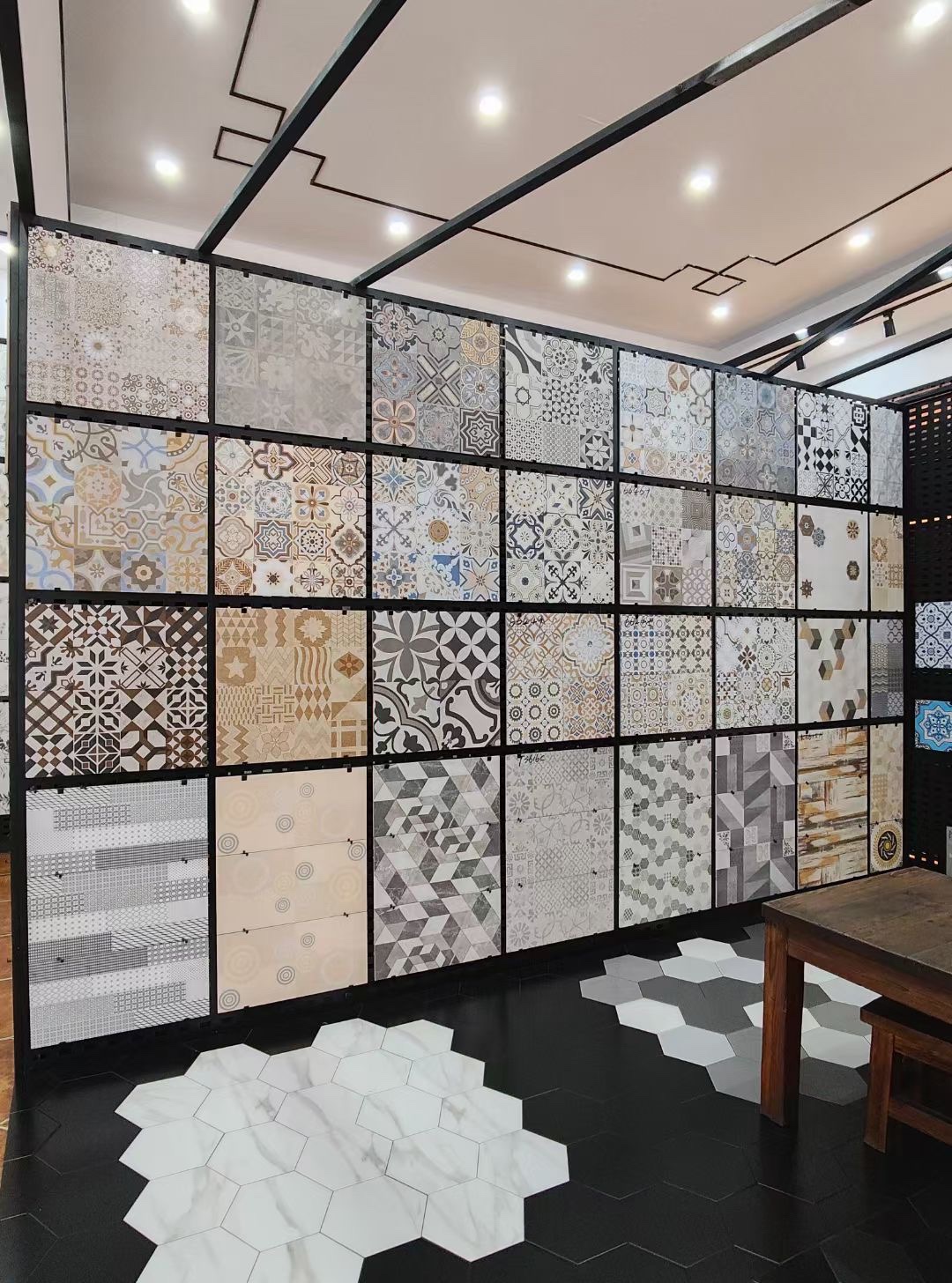 花砖600X600阳台瓷砖卫生间墙砖商铺地砖拼花北欧风防滑地板砖