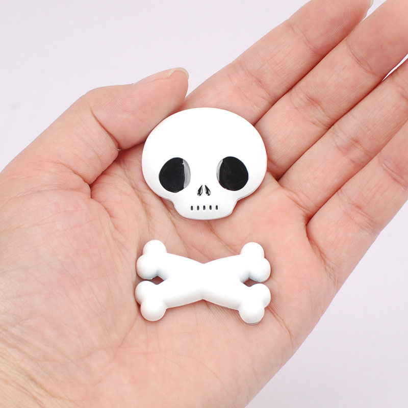 q版 骷髅头恶魔车贴可爱车身装饰3d立体个性改装汽车尾侧标贴金属