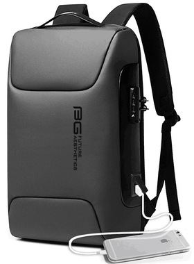 BANGE班歌背包男双肩包男士防水电脑包商务通勤大学生usb防盗背包