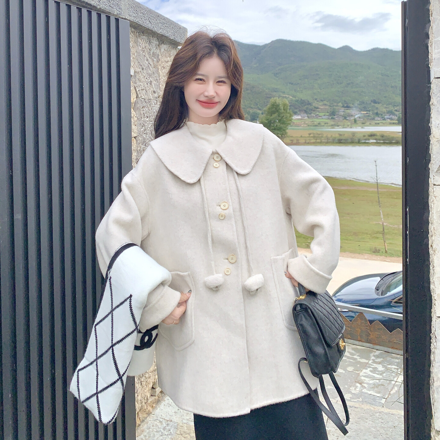 女装/女士精品毛呢外套2025年冬季其他材质100%