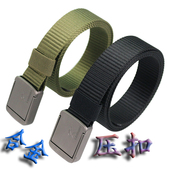 压扣无极调节 式 3.2厘米皮带男 合金压扣加厚尼龙帆布腰带简易老款