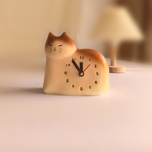 可爱卡通小猫咪座钟表