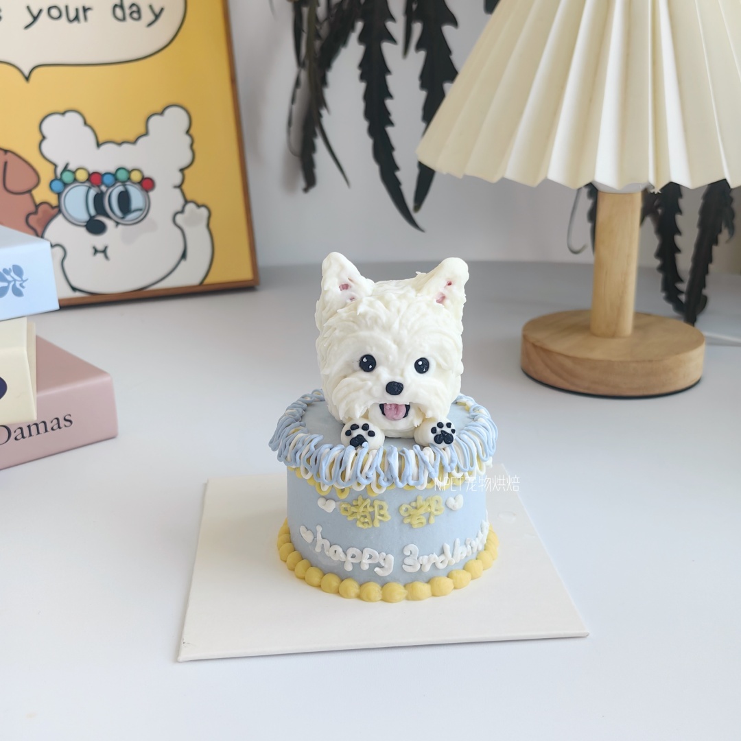 2寸/3寸 可爱宠物蛋糕 狗狗猫咪头像定制生日蛋糕 马尔济斯西高地