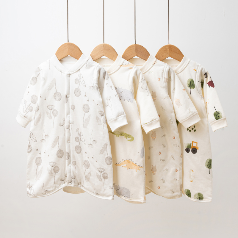 春秋婴儿睡袋儿童冬季防踢被保暖睡衣男女宝宝夹棉连体衣纯棉睡袍