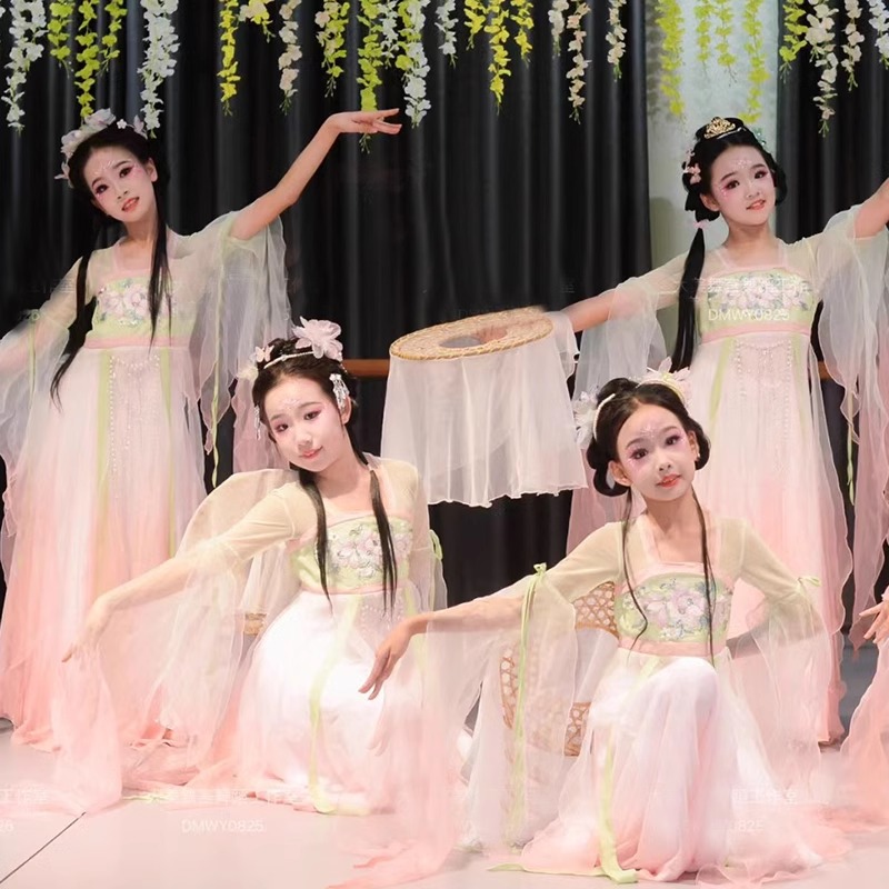 儿童古典舞蹈服演出服春暖意浓中国舞灵儿同款飘逸仙气纱衣艺考服
