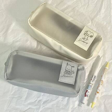 学生文具日系半透明pvc笔袋高颜值学生大容量双层韩版文具