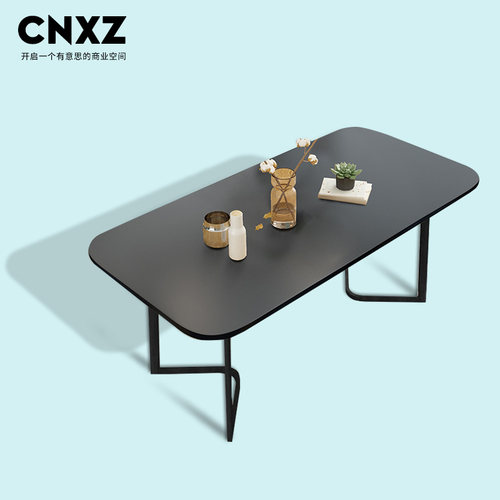 1.5米洽谈桌4/6人小型会议桌简约图书馆阅览室桌椅门店接待长桌