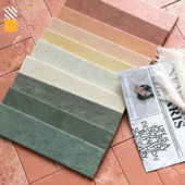 复古渐变哑光75x300长条瓷砖奶茶咖啡店背景墙砖餐厅浴室玄关厨房