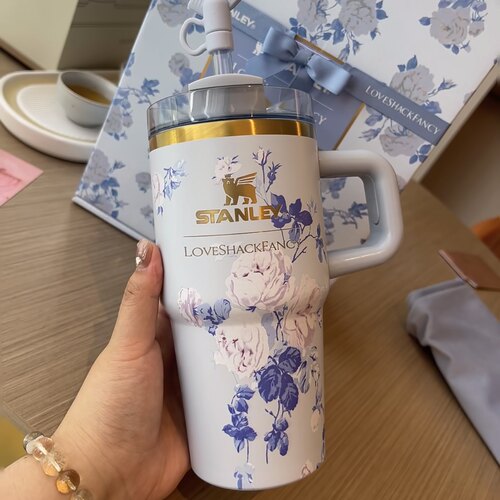 礼盒装stanley #loveshackfancy 繁花20oz吸管保温保冷杯送礼首选