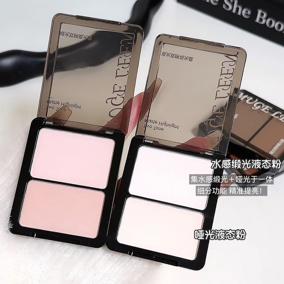 MUGE LEEN新款哑光双拼高光学生透亮细闪提亮防汗新手裸色细腻