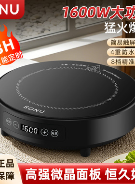 户外露营电磁炉便携式触摸定时款1600W电磁炉小型旅行房车用迷你
