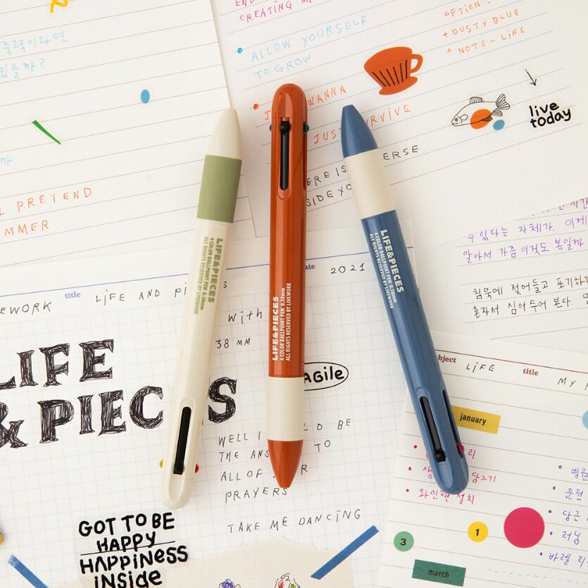 livework韩国复古4色涂鸦书写笔