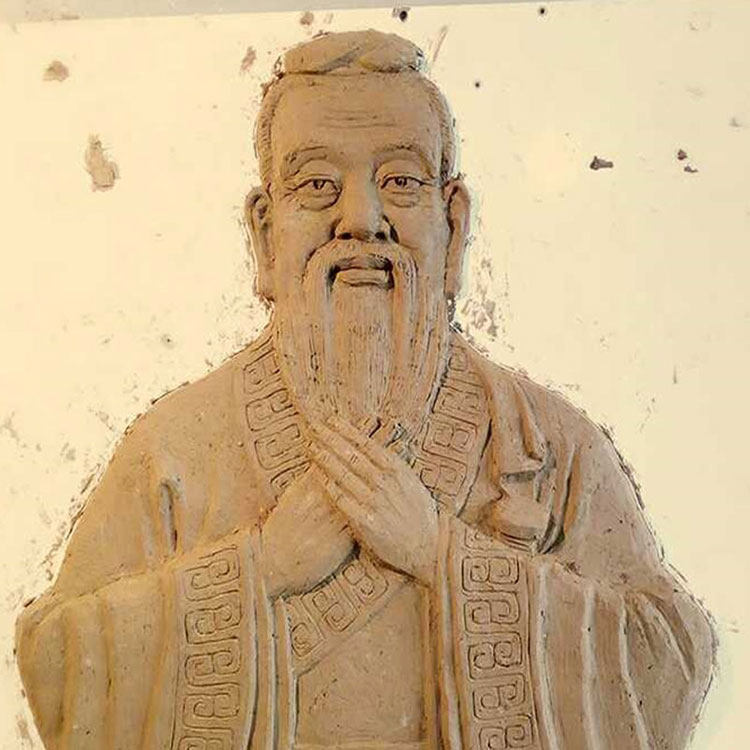 孔子浮雕铸铜雕像定做校园玻璃钢