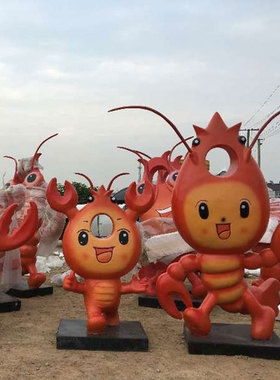 石膏切面螃蟹雕像迎宾摆件定制虾