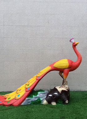 雕塑定制景观小品公园孔雀雕像铜