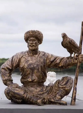 定制土族雕塑玻璃钢达斡尔族人物