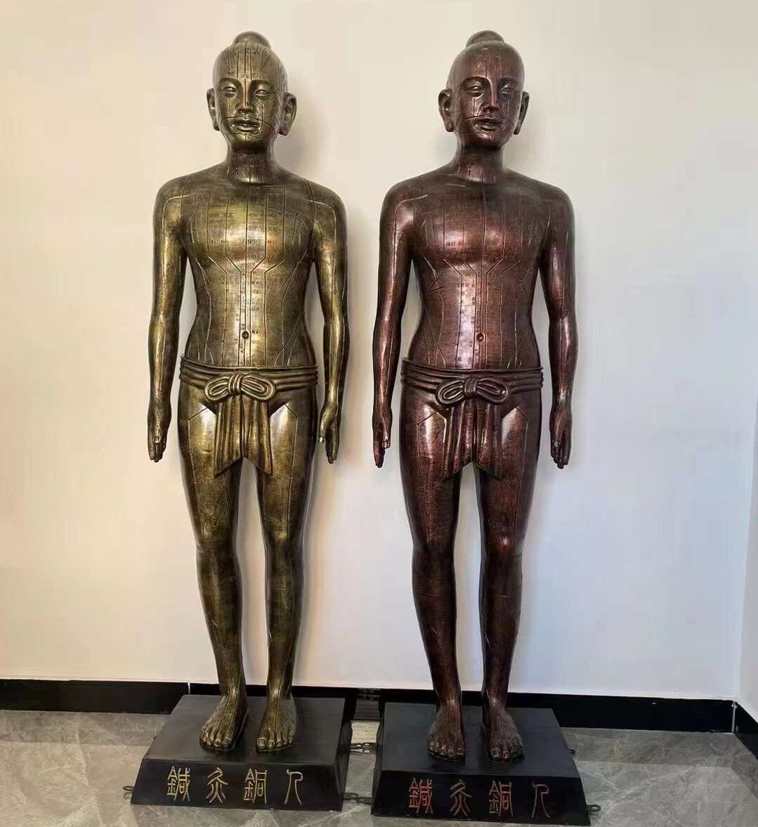 定制针灸铜人雕像中医药馆人物摆件毕业赠母校穴位经络科医院雕塑