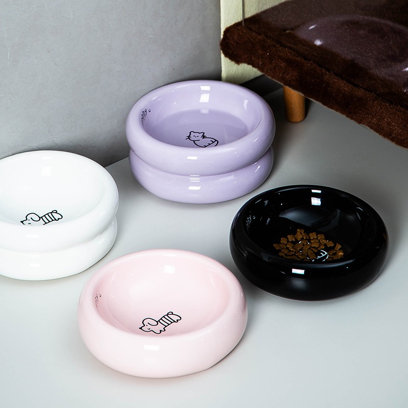 貓碗陶瓷寵物碗大口徑貓糧碗幼貓
