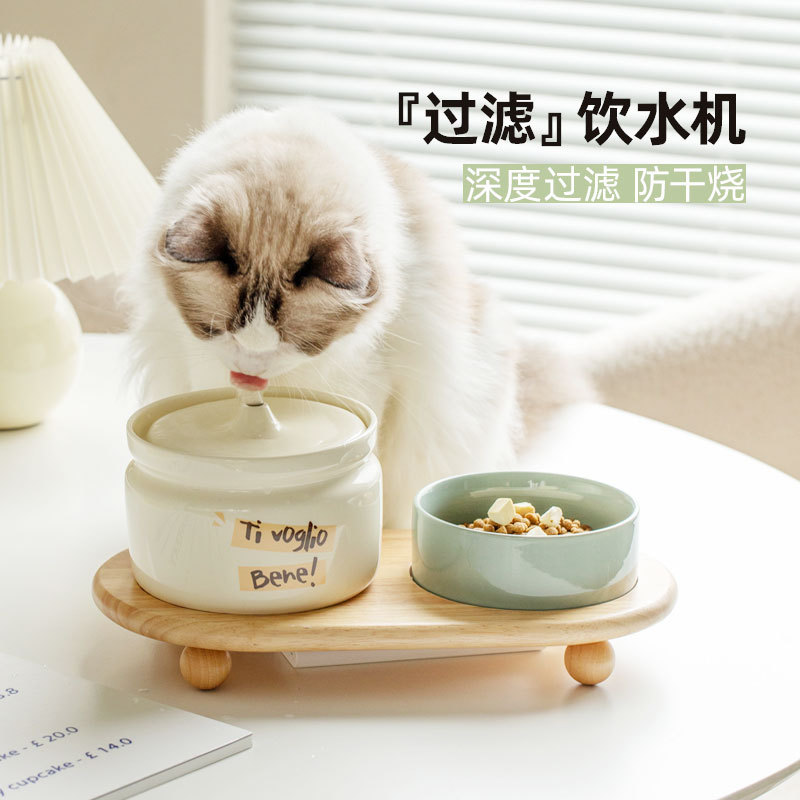 猫咪饮水机陶瓷自动循环过滤