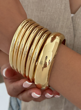 欧美跨境ins光面圆环手饰品简约