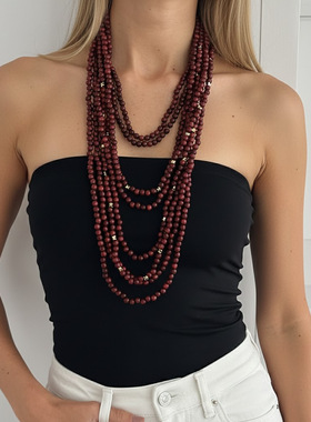 欧美跨境民族风复古多层叠戴串珠